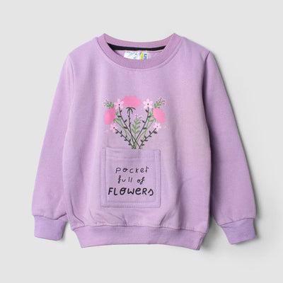 Attractive Purple Themed Girls Sweatshirt Sweatshirt Iluvlittlepeople 2-3 Years Purple Winter