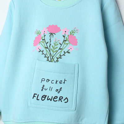 Dashing Aqua Themed Girls Sweatshirt Sweatshirt Iluvlittlepeople 