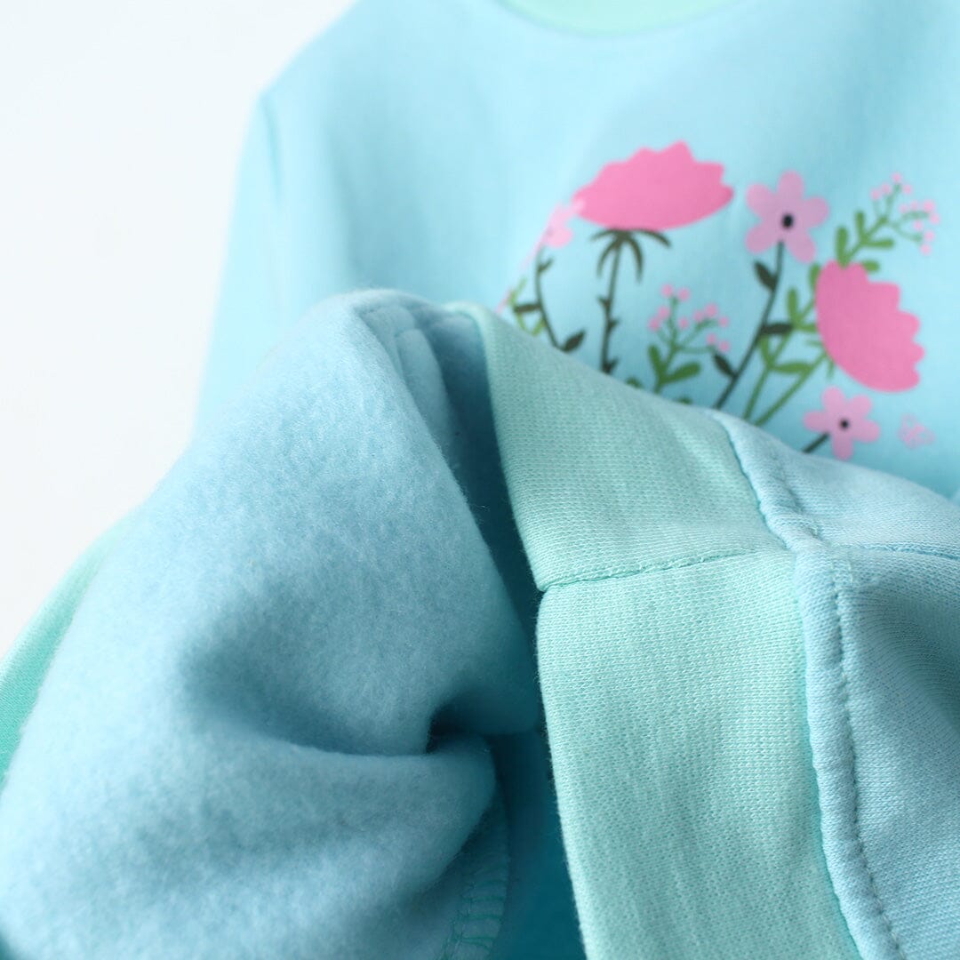 Dashing Aqua Themed Girls Sweatshirt Sweatshirt Iluvlittlepeople 