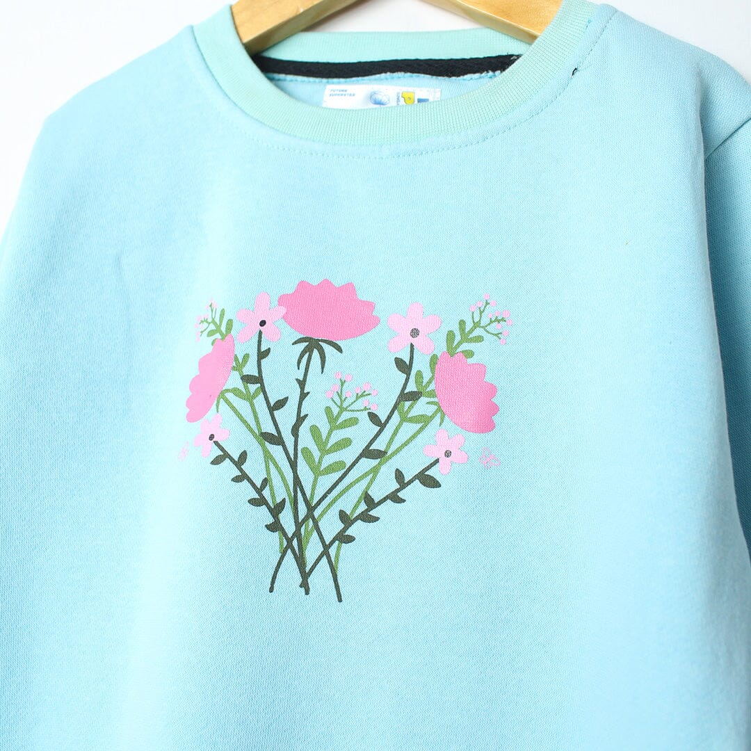 Attractive Aqua Themed Girls Sweatshirt Sweatshirt Iluvlittlepeople 