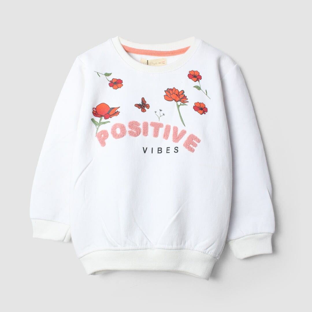 Attractive White Themed Girls Sweatshirt Sweatshirt Iluvlittlepeople 6-9 Months White Winter