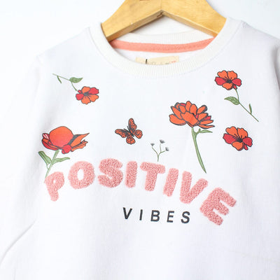 Attractive White Themed Girls Sweatshirt Sweatshirt Iluvlittlepeople 