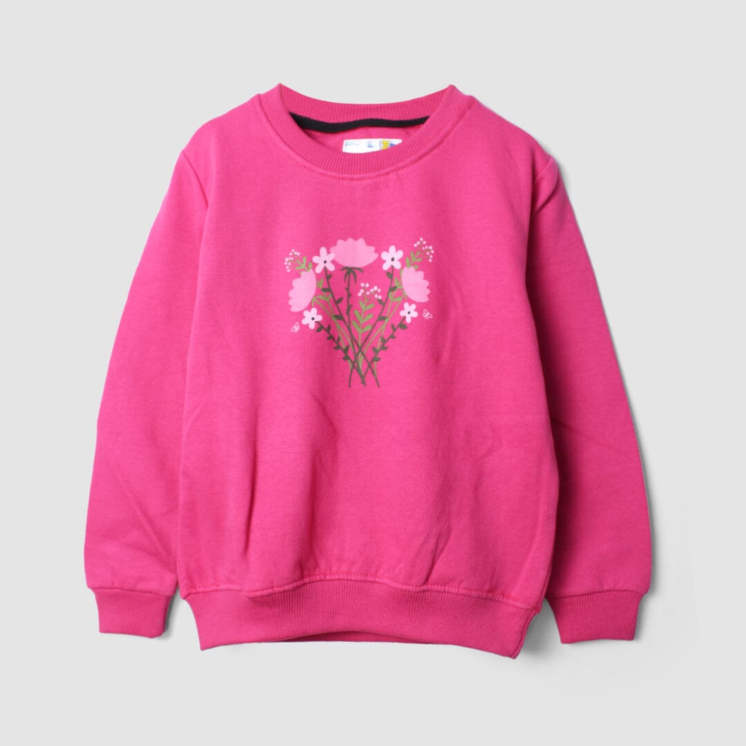 Decent Pink Themed Girls Sweatshirt Sweatshirt Iluvlittlepeople 2-3 Years Pink Winter