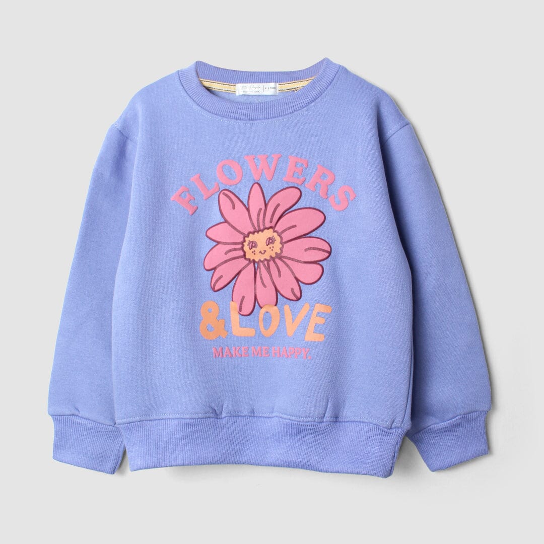 Stylish Purple Themed Girls Sweatshirt Sweatshirt Iluvlittlepeople 18-24 Months Purple Winter