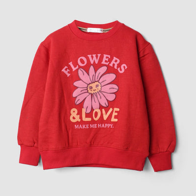 Dashing Red Themed Girls Sweatshirt Sweatshirt Iluvlittlepeople 18-24 Months Red Winter