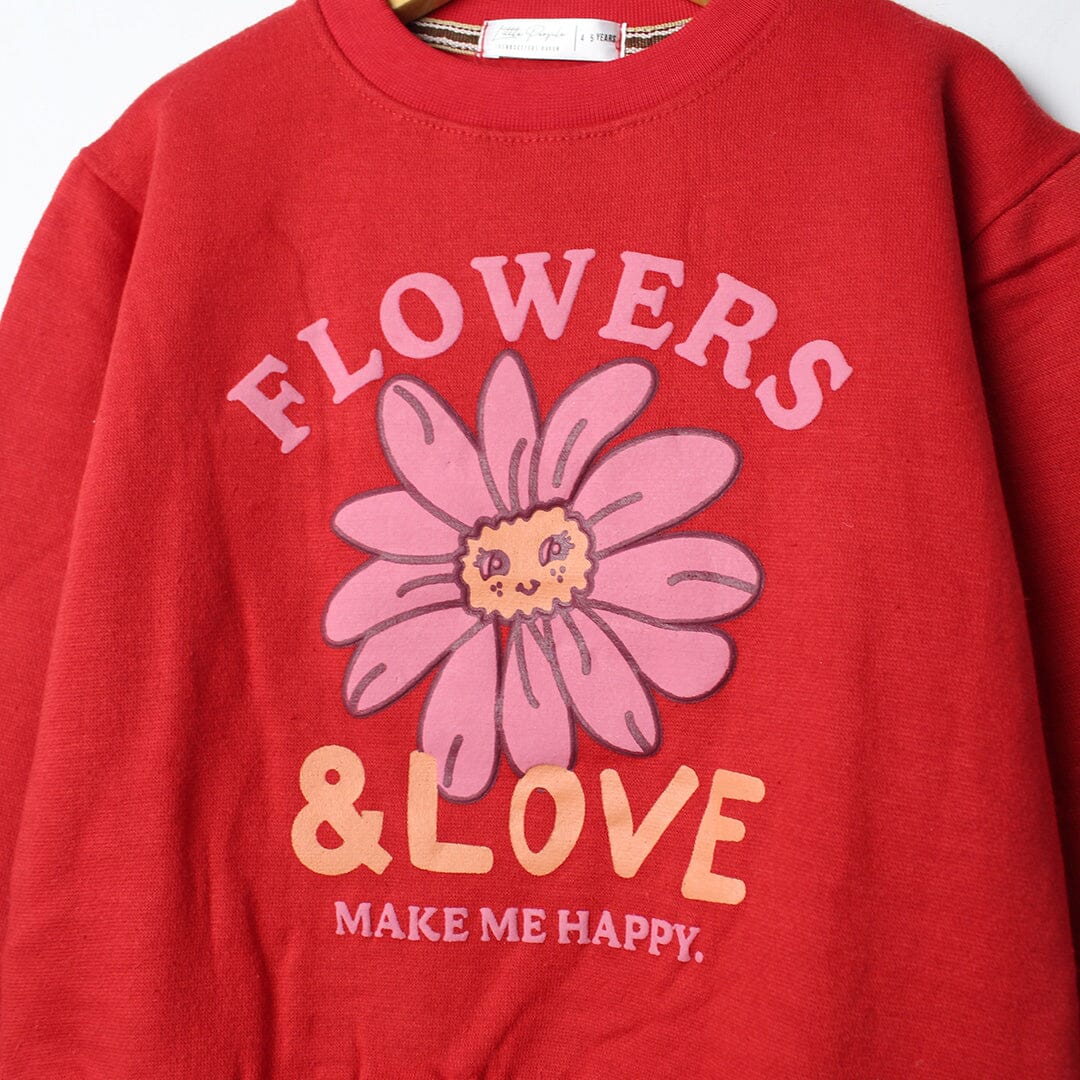 Dashing Red Themed Girls Sweatshirt Sweatshirt Iluvlittlepeople 