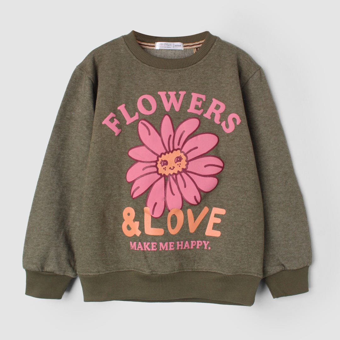 Cute Little Kids Green Themed Sweatshirt Sweatshirt Iluvlittlepeople 18-24 Months Green Winter