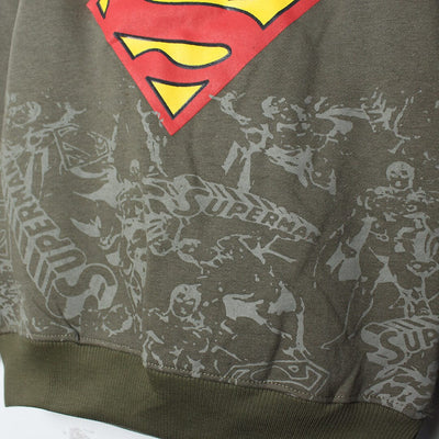 Dashing Superman Green Themed Kids Sweatshirt Sweatshirt Iluvlittlepeople 