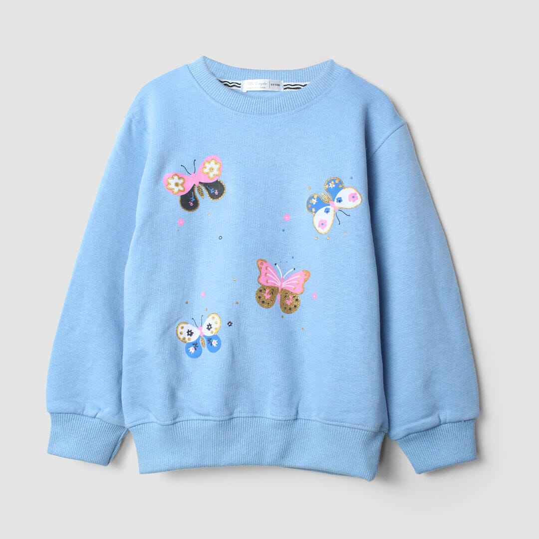 Dashing Blue Themed Kids Sweatshirt Sweatshirt Iluvlittlepeople 18-24 Months Blue Winter