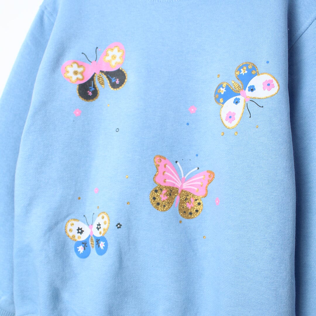 Dashing Blue Themed Kids Sweatshirt Sweatshirt Iluvlittlepeople 