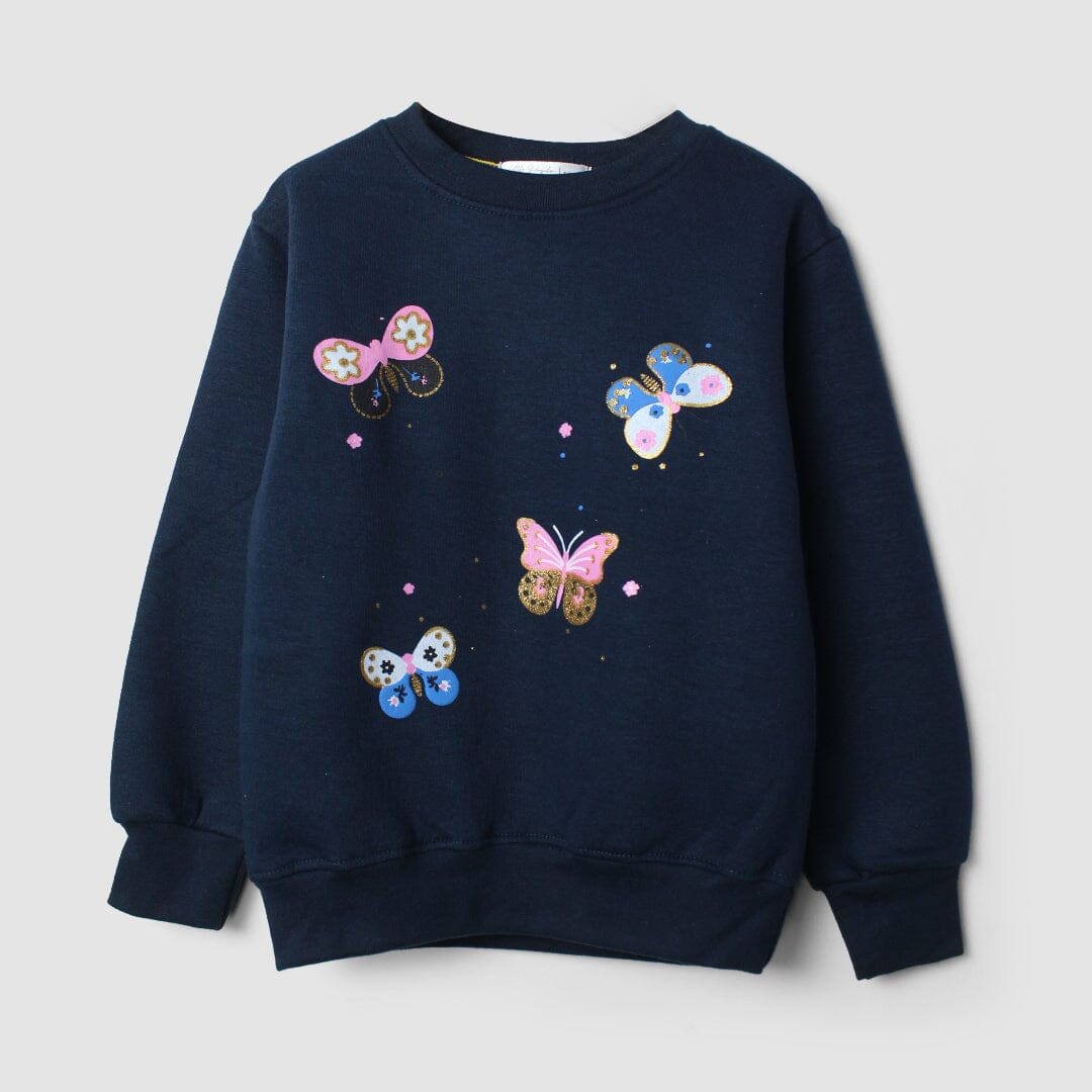 Decent Blue Themed Girls Sweatshirt Sweatshirt Iluvlittlepeople 18-24 Months Blue Winter