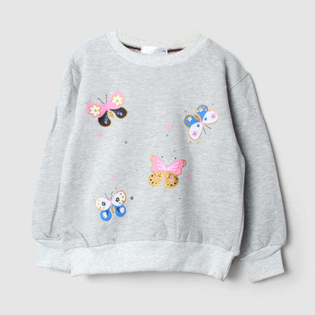 Attractive Grey Themed Girls Sweatshirt Sweatshirt Iluvlittlepeople 18-24 Months Grey Winter