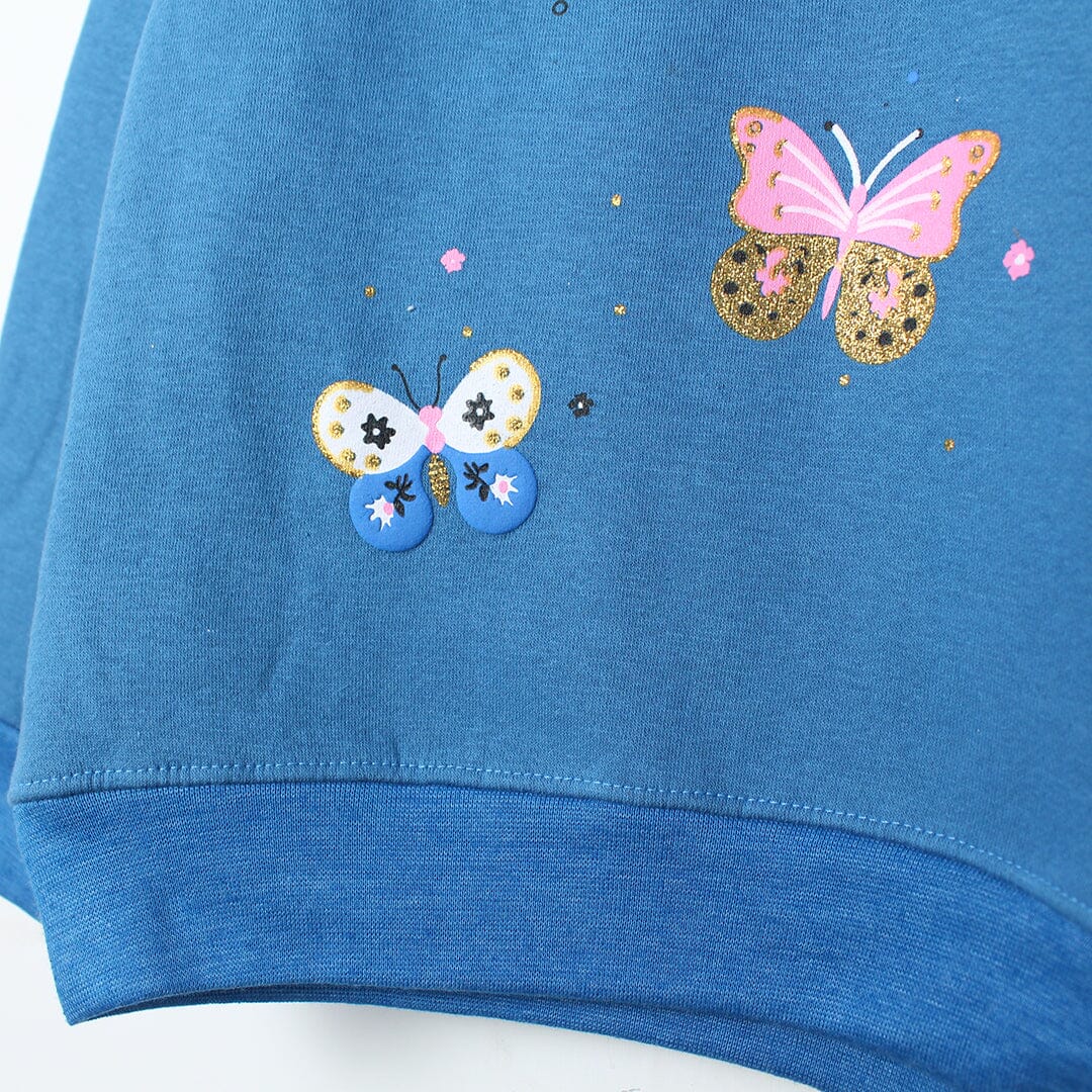 Decent Blue Themed Girls Sweatshirt Sweatshirt Iluvlittlepeople 