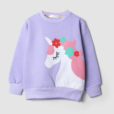 Dashing Purple Themed Girls Sweatshirt Sweatshirt Iluvlittlepeople 18-24 Months Purple Winter