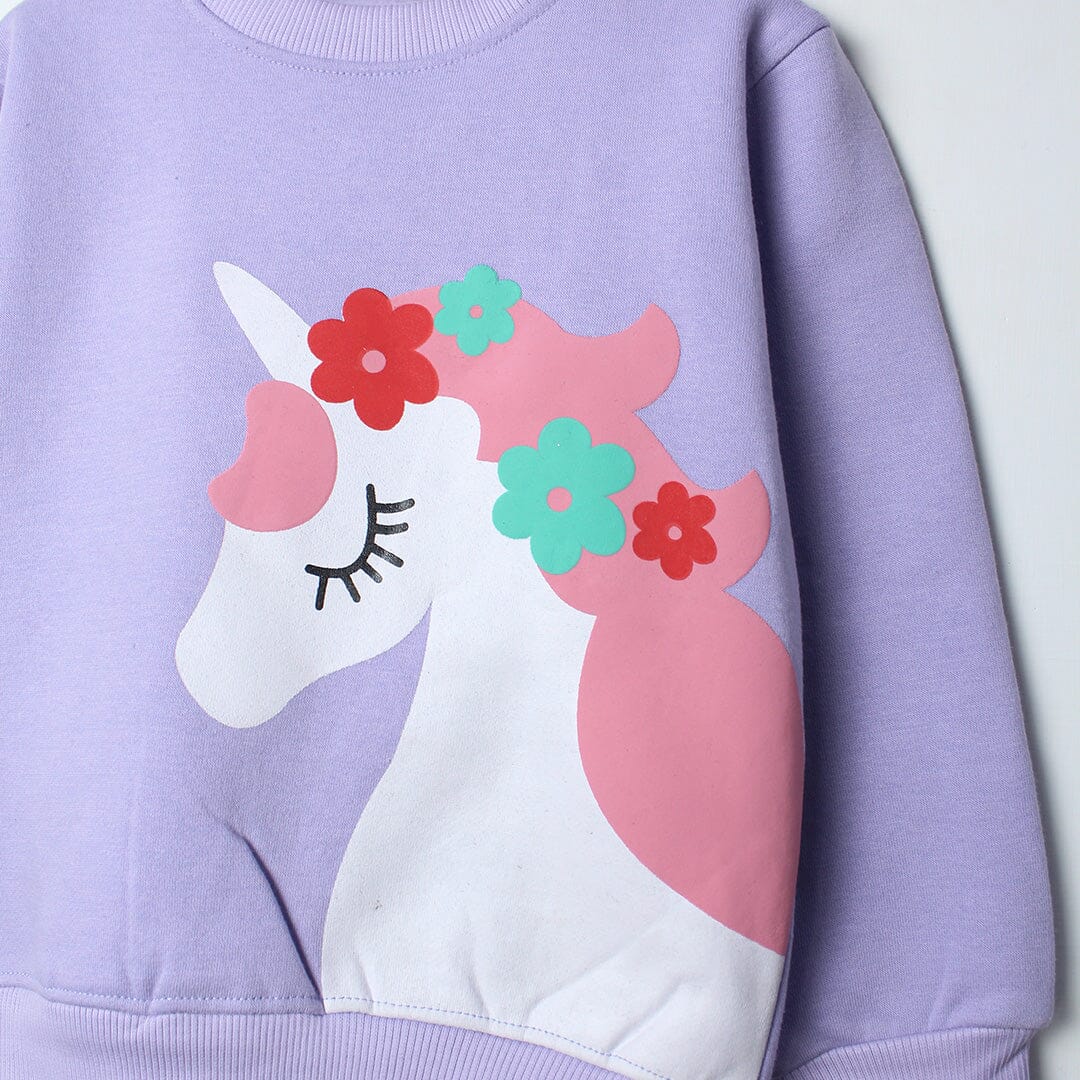 Dashing Purple Themed Girls Sweatshirt Sweatshirt Iluvlittlepeople 