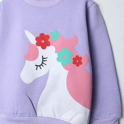 Dashing Purple Themed Girls Sweatshirt Sweatshirt Iluvlittlepeople 