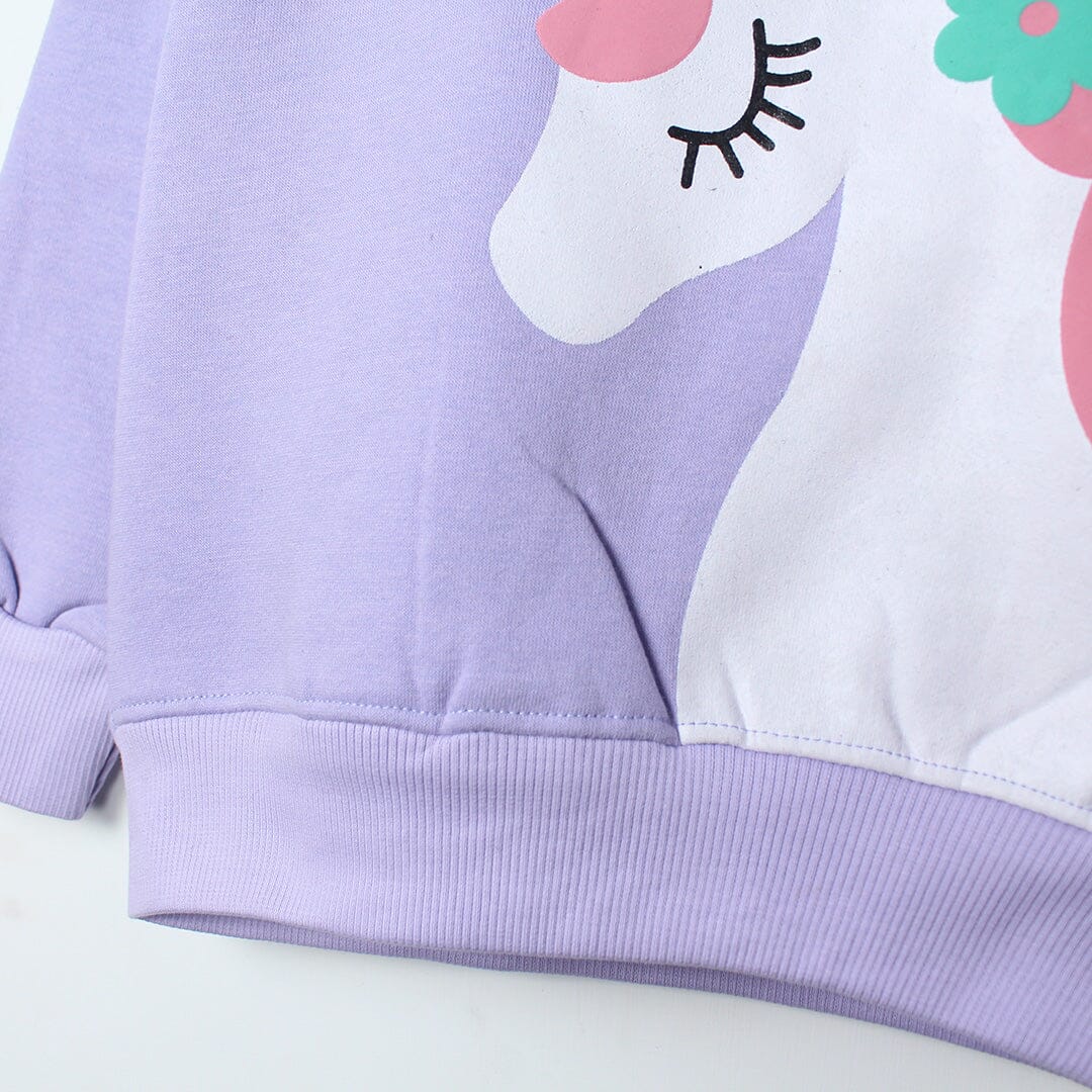 Dashing Purple Themed Girls Sweatshirt Sweatshirt Iluvlittlepeople 