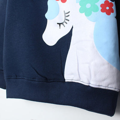 Decent Blue Themed Girls Sweatshirt Sweatshirt Iluvlittlepeople 