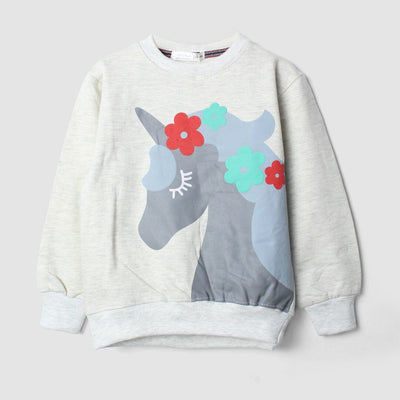 Decent Grey Themed Girls Sweatshirt Sweatshirt Iluvlittlepeople 18-24 Months Grey Winter