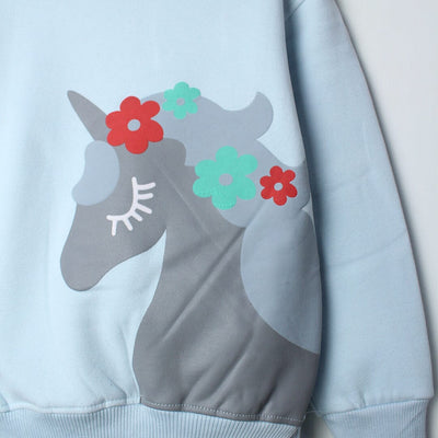 Decent Blue Themed Girls Sweatshirt Sweatshirt Iluvlittlepeople 