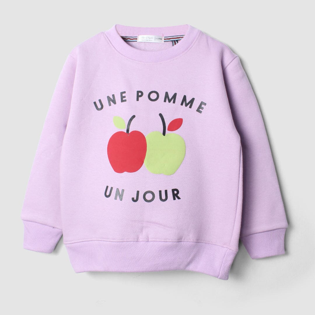 Stylish Purple Themed Girls Sweatshirt Sweatshirt Iluvlittlepeople 18-24 Months Purple Winter