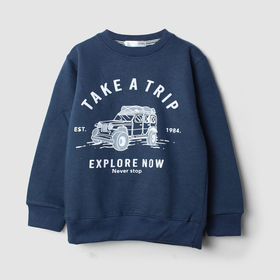 Decent Blue Themed Boys Sweatshirt Sweatshirt Iluvlittlepeople 18-24 Months Blue Winter