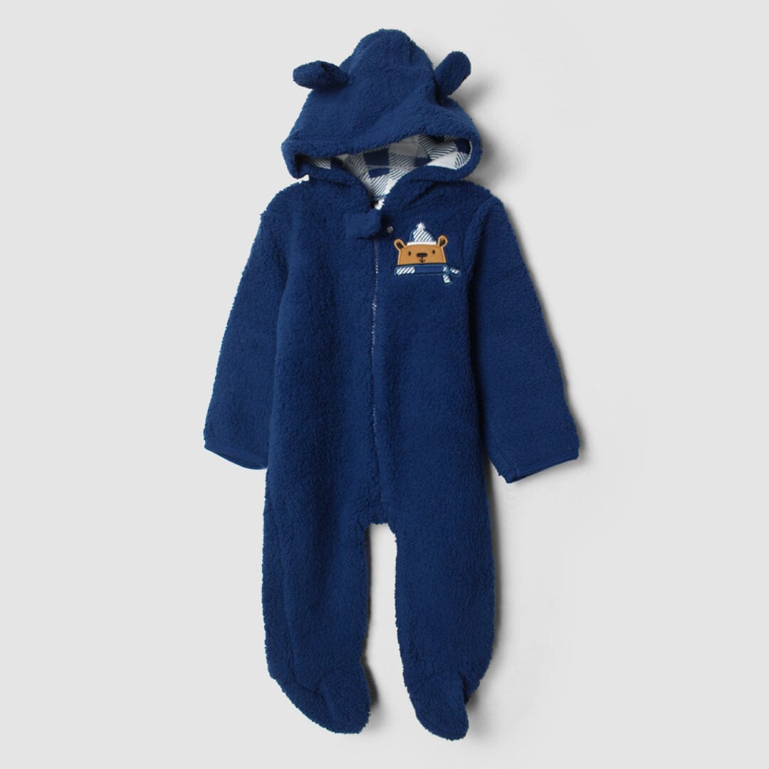 Cozy Stylish Blue Themed Winter Kids Romper Romper Iluvlittlepeople 0-3 Months Blue Winter