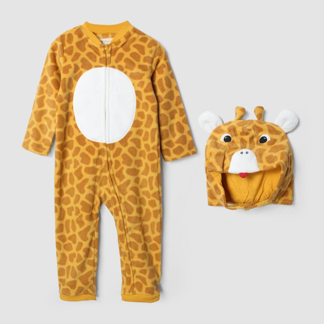 Stylish Giraffe Mustard Themed Winter Baby Kids Romper Romper Iluvlittlepeople 0-1 Month Mustard Winter