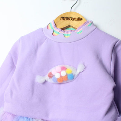 Cozy Purple Themed Cute Princess Frock Frock Iluvlittlepeople 