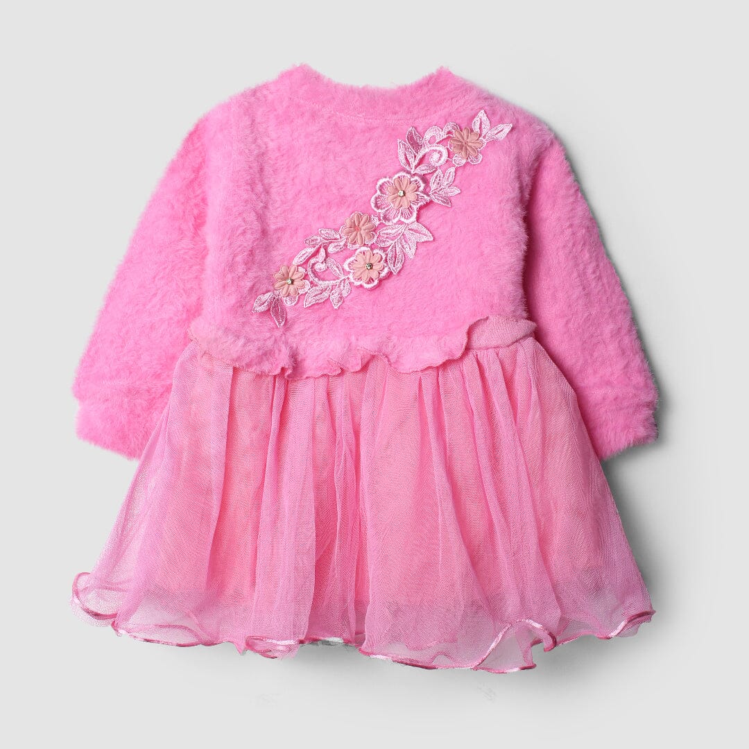 Cozy Pink Themed Cute Princess Frock Frock Iluvlittlepeople 18-24 Months Pink Winter