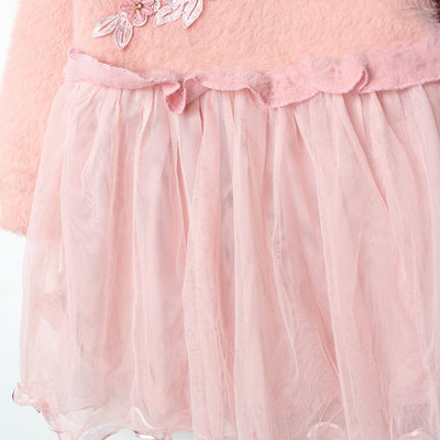 Cozy Peach Themed Cute Princess Frock Frock Iluvlittlepeople 