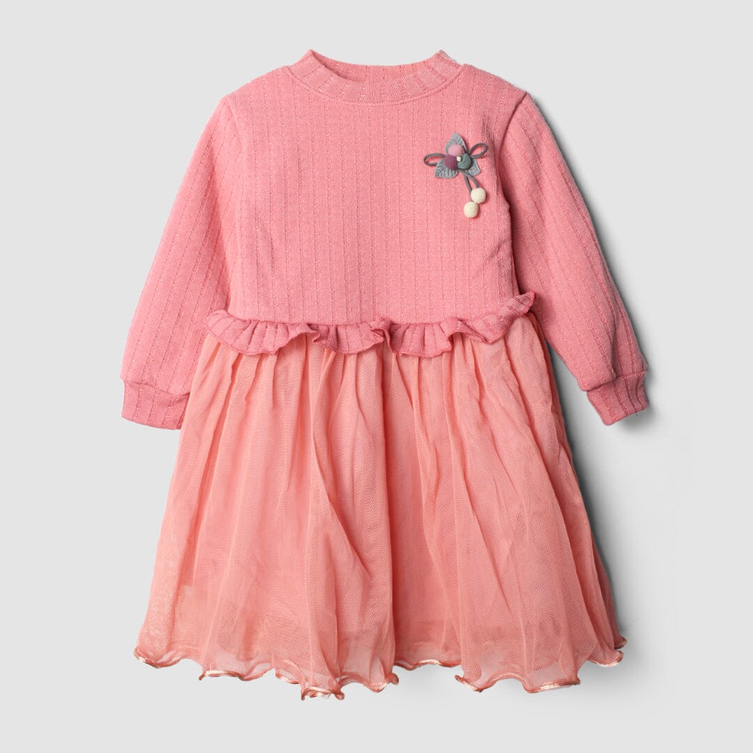 Cozy Pink Themed Cute Princess Frock Frock Iluvlittlepeople 2-3 Years Pink Winter