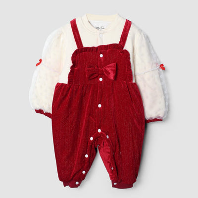 Dashing Red Themed Baby Girl Romper Romper Iluvlittlepeople 0-3 Months Red Winter