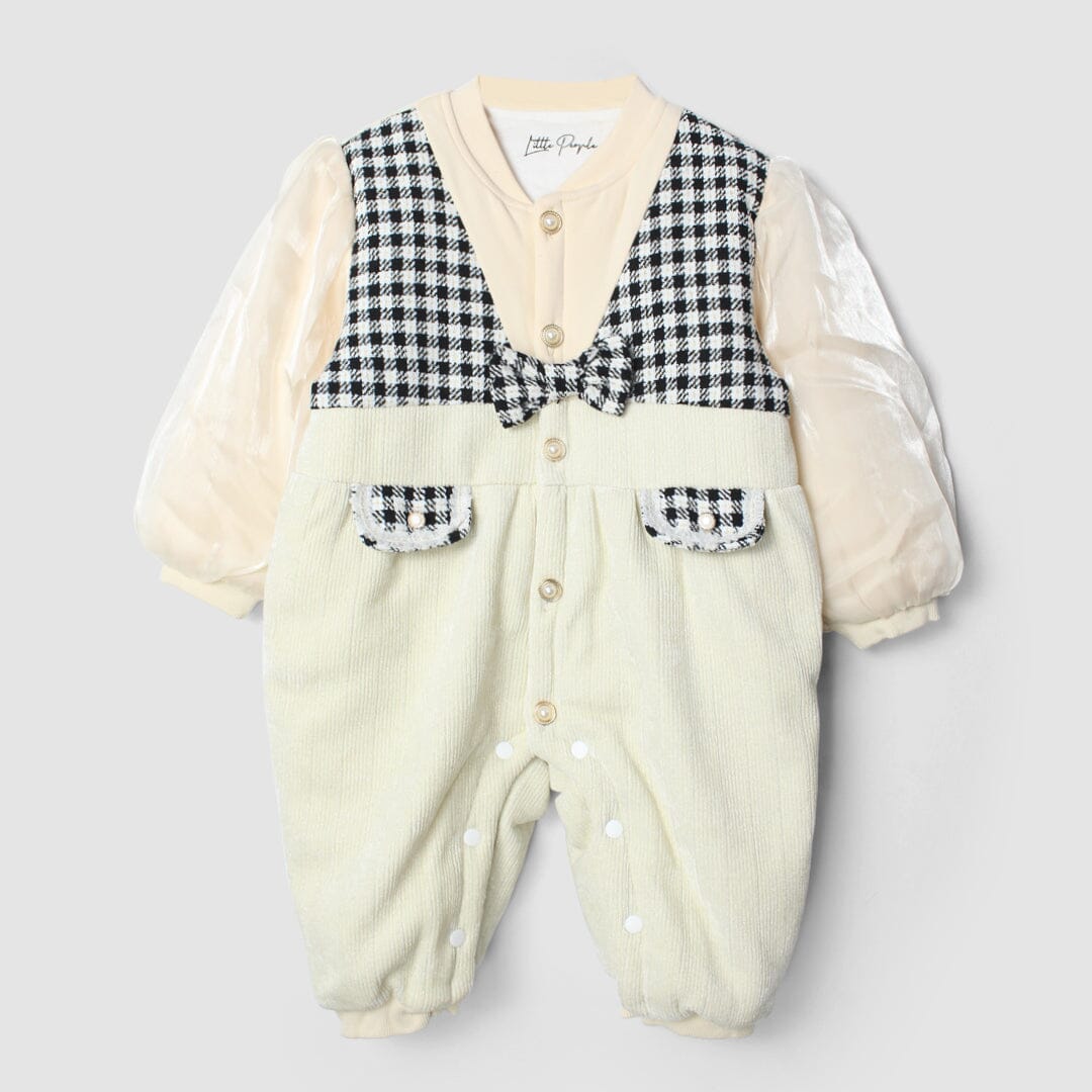 Delighted Off White Themed Baby Girl Romper Romper Iluvlittlepeople 0-3 Months Off White Winter