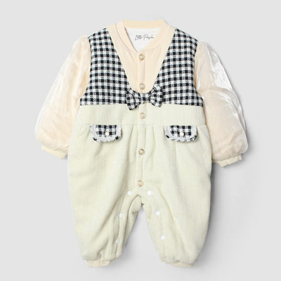 Delighted Off White Themed Baby Girl Romper Romper Iluvlittlepeople 0-3 Months Off White Winter