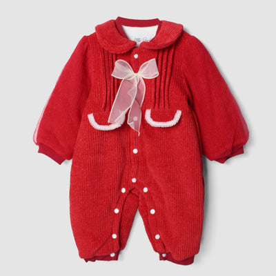 Elegant Red Themed Baby Girl Romper Romper Iluvlittlepeople 0-3 Months Red Winter