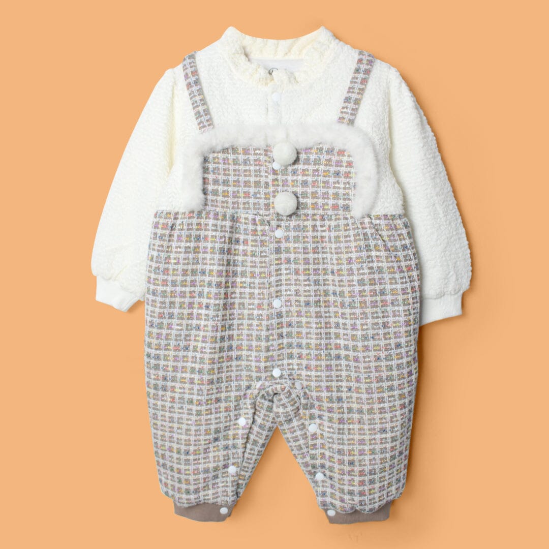 Delighted Off White Themed Baby Girl Romper Romper Iluvlittlepeople 0-3 Months Off White Winter