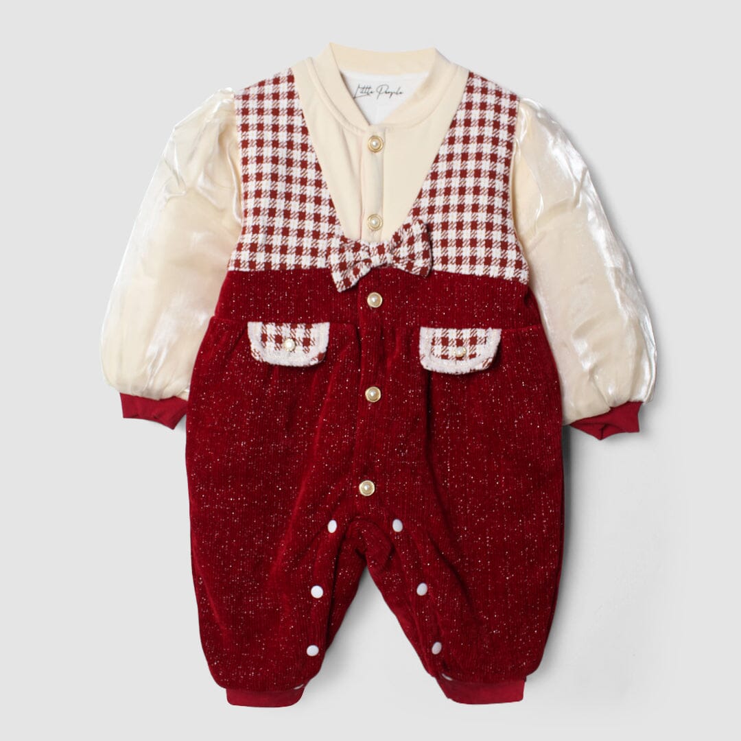 Dashing Red Themed Baby Girl Romper Romper Iluvlittlepeople 0-3 Months Red Winter