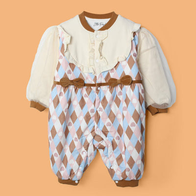 Delighted Off White Themed Baby Girl Romper Romper Iluvlittlepeople 0-3 Months Off White Winter