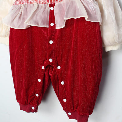 Delighted Red Themed Baby Girl Romper Romper Iluvlittlepeople 