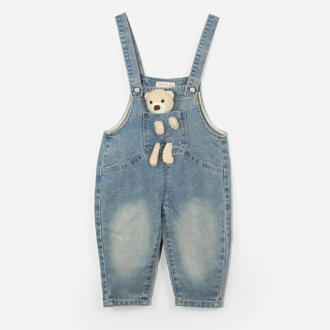 Attractive Cute Teddy Themed Little Kids Dangri Dangri Iluvlittlepeople 9-12 Months Blue 