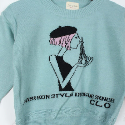 Cozy Aqua Themed Kids Sweater Sweater Iluvlittlepeople 