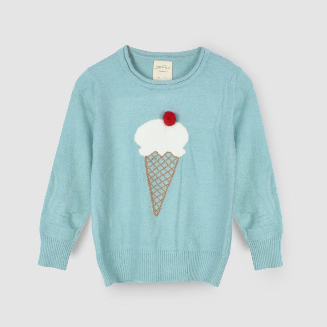 Cozy Aqua Themed Kids Sweater Sweater Iluvlittlepeople 2-3 Years Aqua Winter