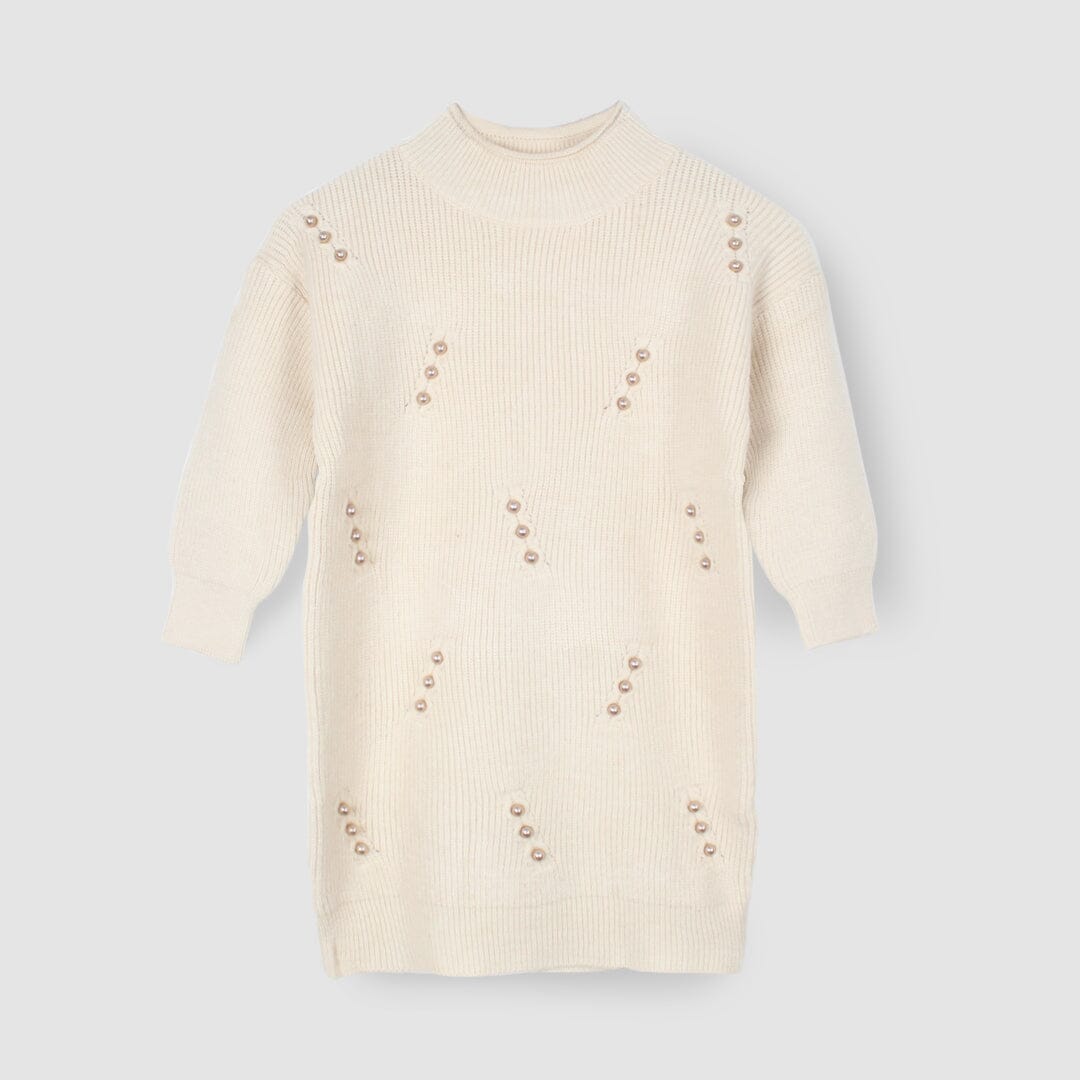 Dashing Off White Themed Girls Sweater Sweater Iluvlittlepeople 7-8 Years Off White Winter