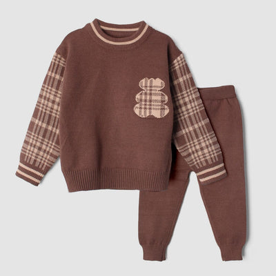 2Pc Hazel Brown Themed For Kids 2Pc Set Iluvlittlepeople 3-6 Months Winter Brown