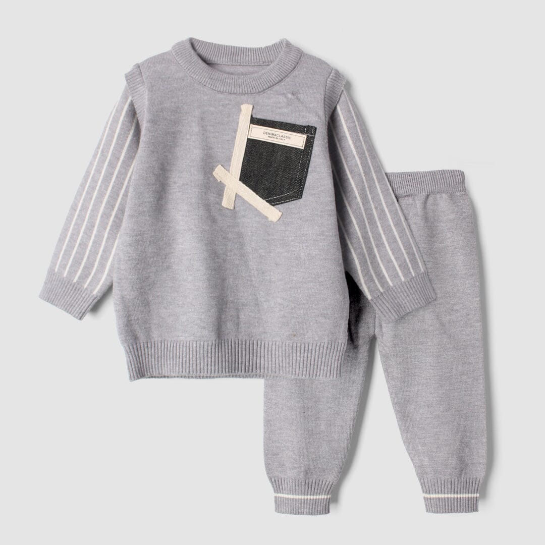 2Pc Stylish Grey Themed For Kids 2Pc Set Iluvlittlepeople 3-6 Months Winter Grey