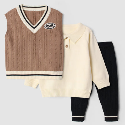 2Pc Formal Brown Themed For Kids 2Pc Set Iluvlittlepeople 3-6 Months Winter Brown