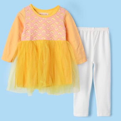 Fair Yellow Themed Little Girl Frock Set Frock Iluvlittlepeople 6-9 Months Yellow Winter