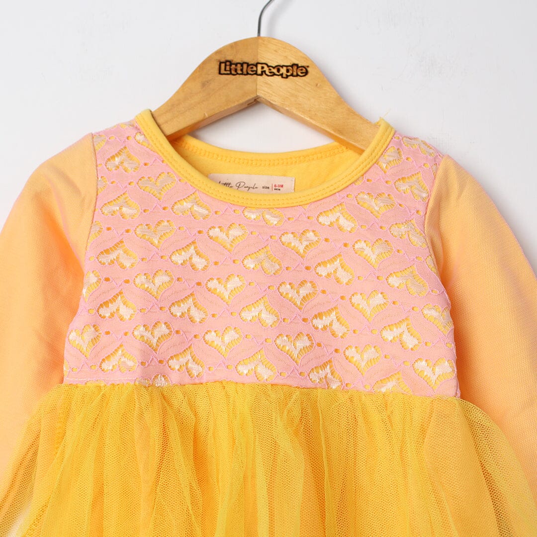 Fair Yellow Themed Little Girl Frock Set Frock Iluvlittlepeople 