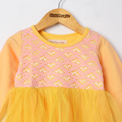 Fair Yellow Themed Little Girl Frock Set Frock Iluvlittlepeople 